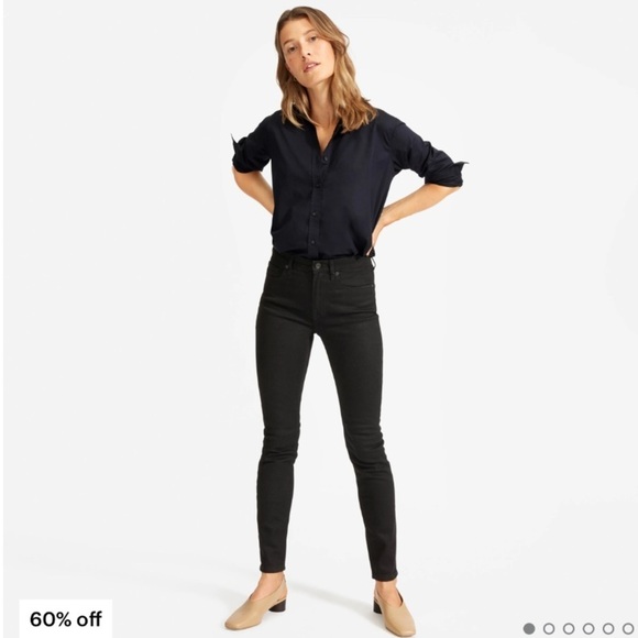 Everlane | The Mid Rise Skinny Jean Black Size 25 - Picture 1 of 9